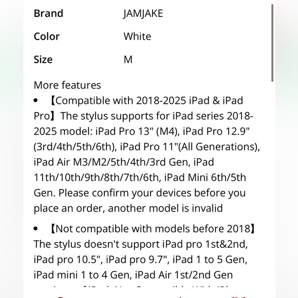 Stylus Pen for Tablets - White - Picture 2 of 5